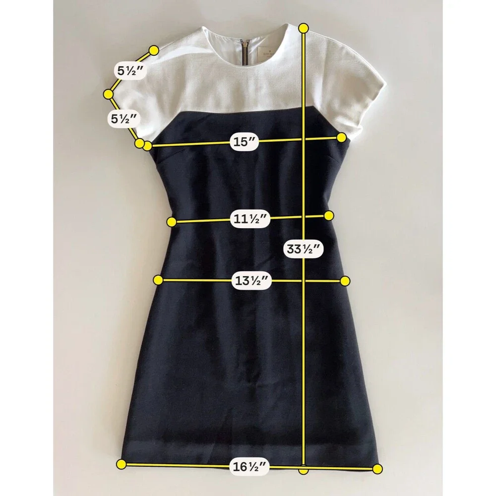 Kate Spade Black/White Colorblock Short Sleeve Sheath Dress – Size 2